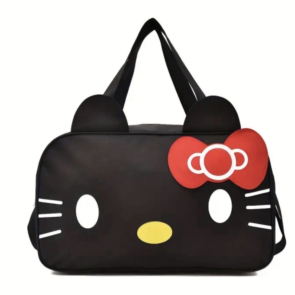 Hello Kitty Travel Weekend Overnight Duffle Bag Black Large Lightweight